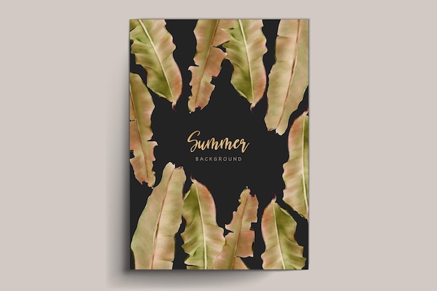 Бесплатное векторное изображение Акварель летние цветочные и листья карты