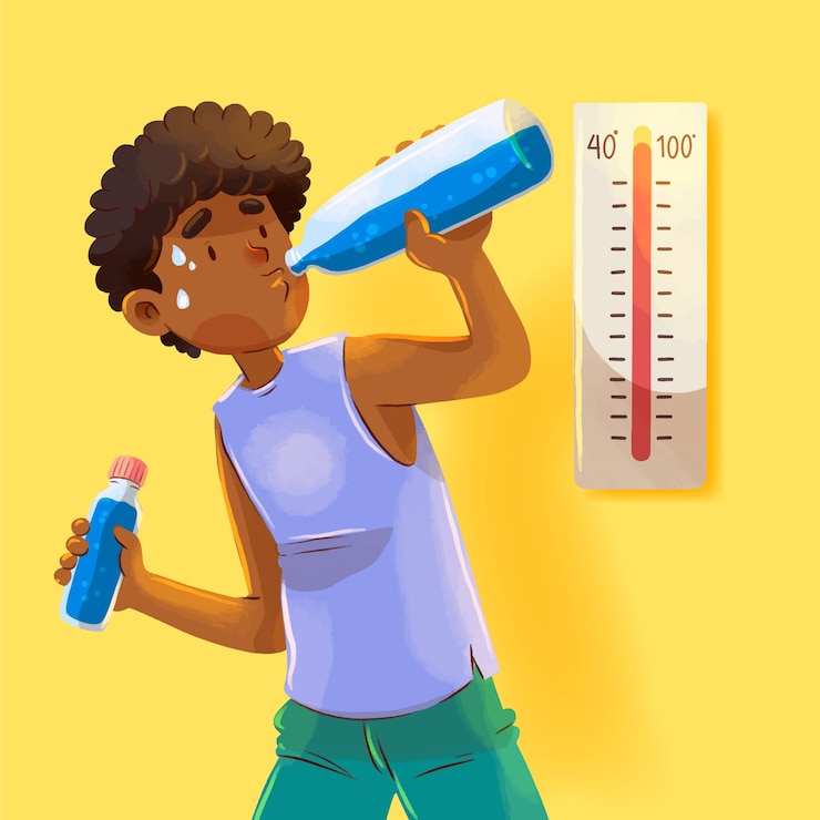 Free Vector watercolor summer heat illustration