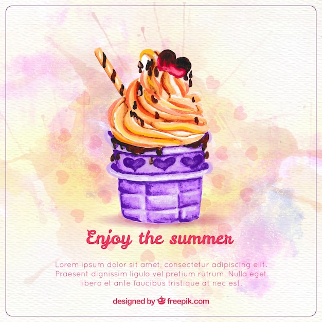 Free vector watercolor summer ice cream