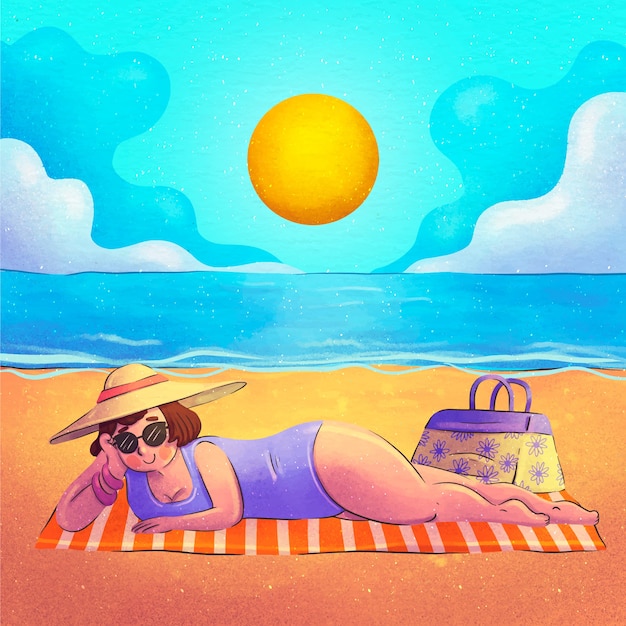 Free vector watercolor summer illustration