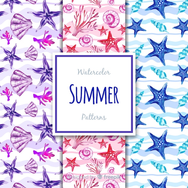 수채화 여름 패턴 컬렉션