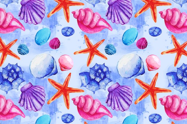 Watercolor summer pattern design