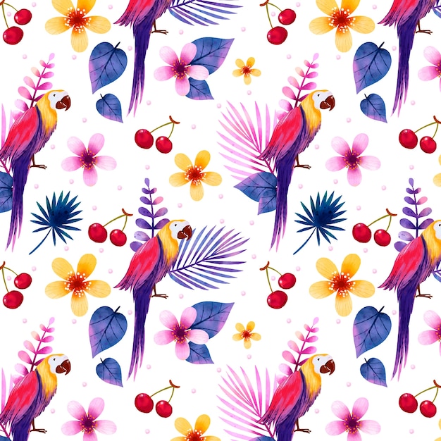 Free vector watercolor summer pattern design