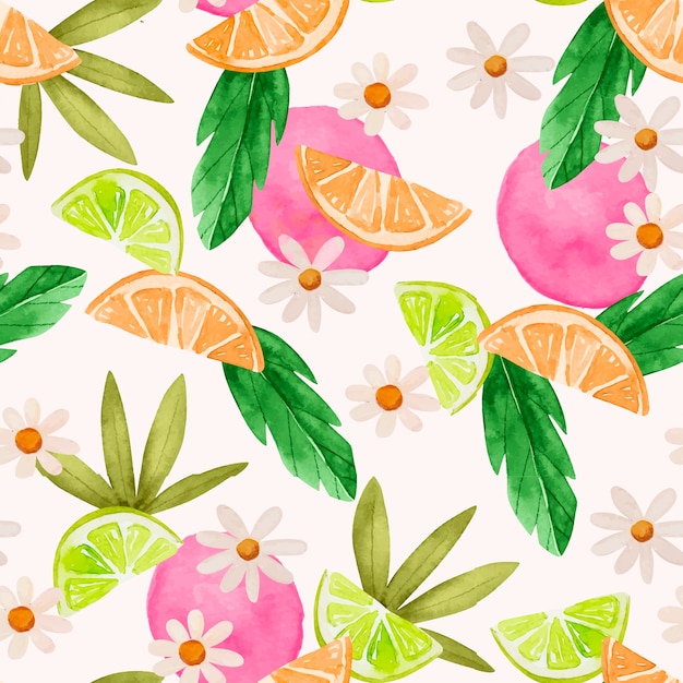 Watercolor summer pattern design