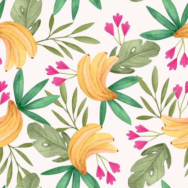 Watercolor summer pattern design