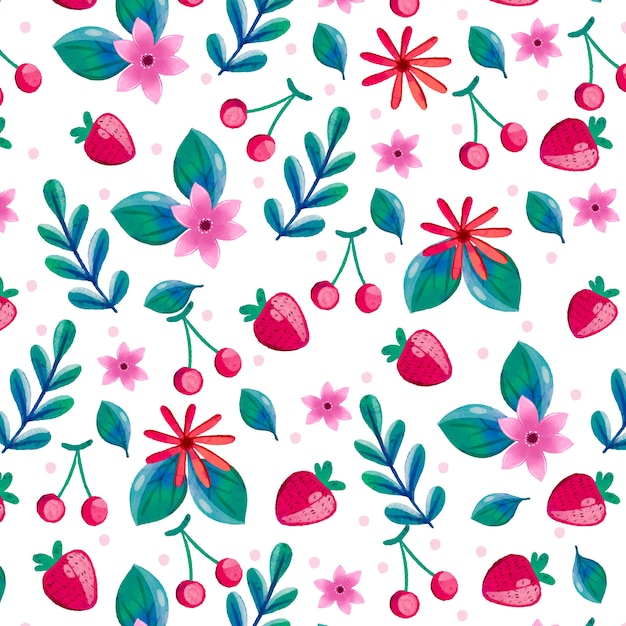 Watercolor summer pattern illustration