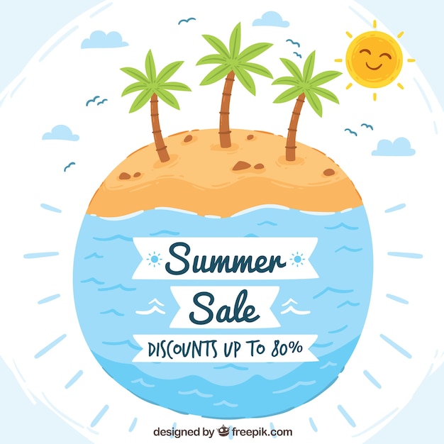 Watercolor summer sale background