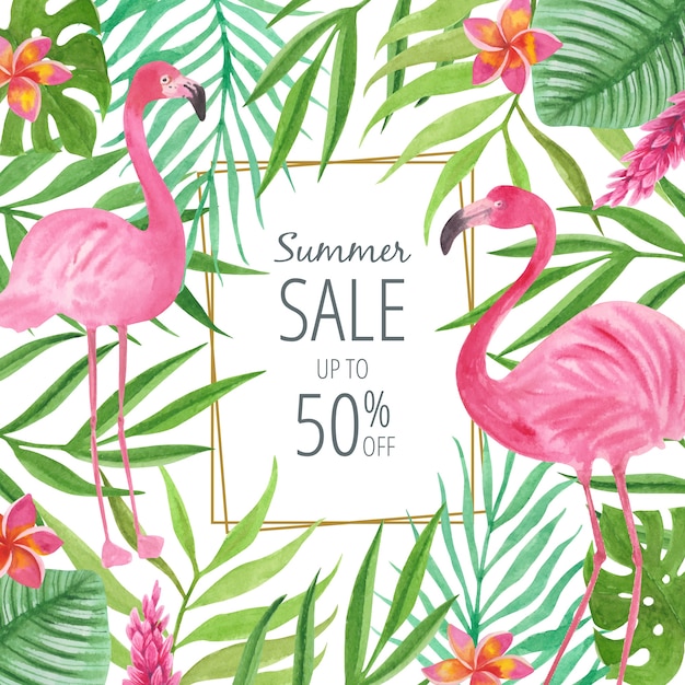 Free vector watercolor summer sale