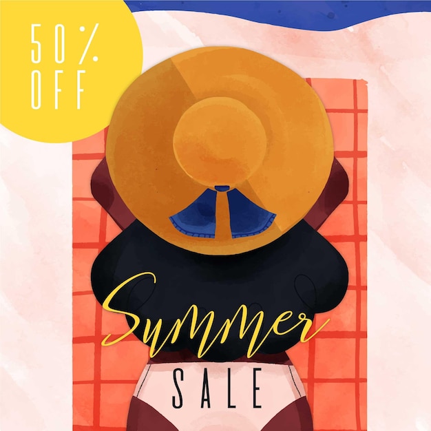 Free vector watercolor summer sale