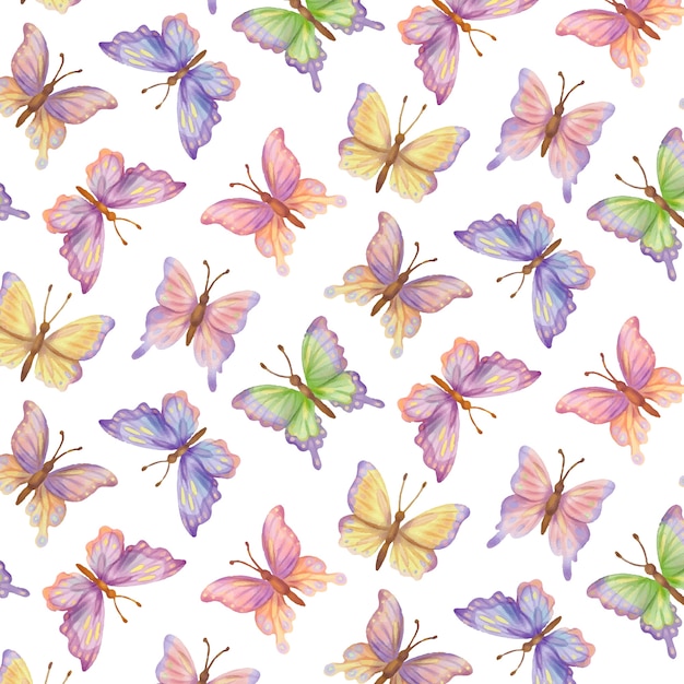 Watercolor summer season pastel pattern design