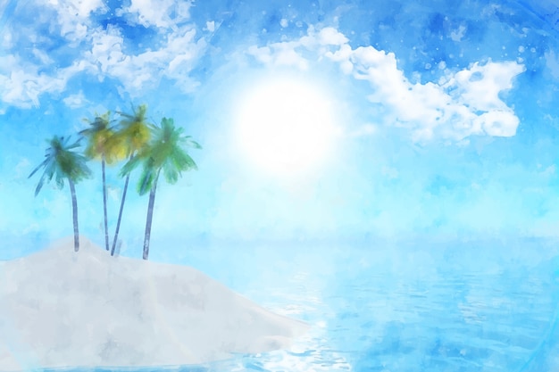 Free vector watercolor summer tropical background