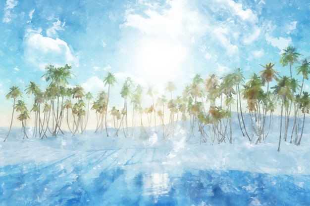 Free vector watercolor summer tropical background