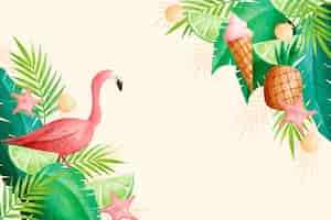 Free vector watercolor summer wallpaper concept