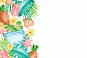 Free vector watercolor summer wallpaper design