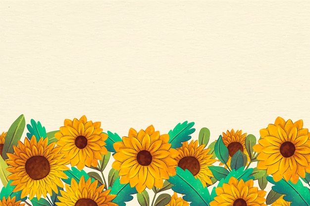 Free Vector watercolor sunflower border design