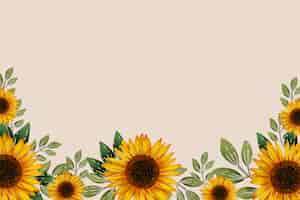 Free vector watercolor sunflower border