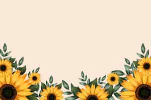 Free vector watercolor sunflower border