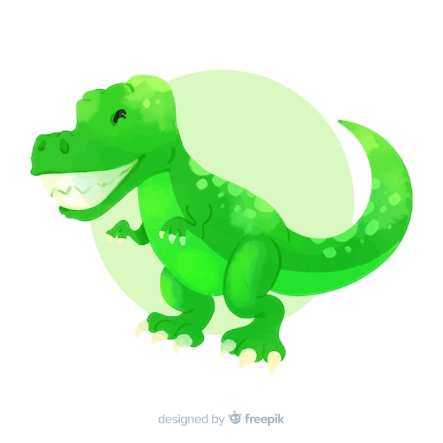 Free vector watercolor t-rex dinosaur background