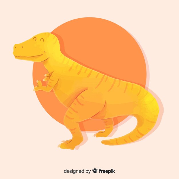 Watercolor t-rex dinosaur background