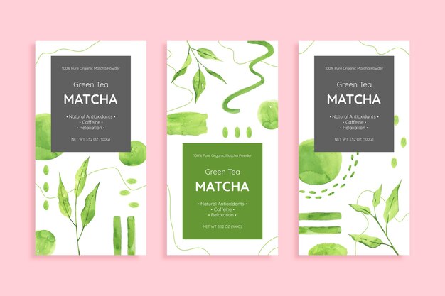 Watercolor tea label template