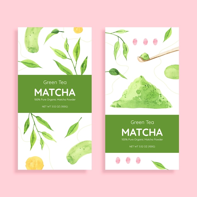 Watercolor tea label template