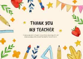 Free vector watercolor teachers' day background