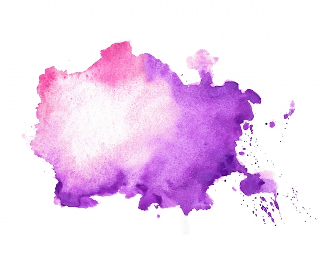 Watercolor texture stain in purple color shade