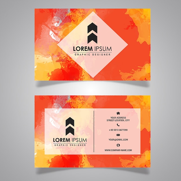 Free vector watercolor texture visting card