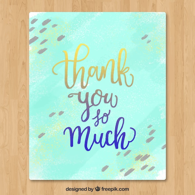 Free vector watercolor thank you card