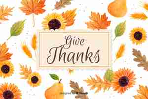 Free vector watercolor thanksgiving background