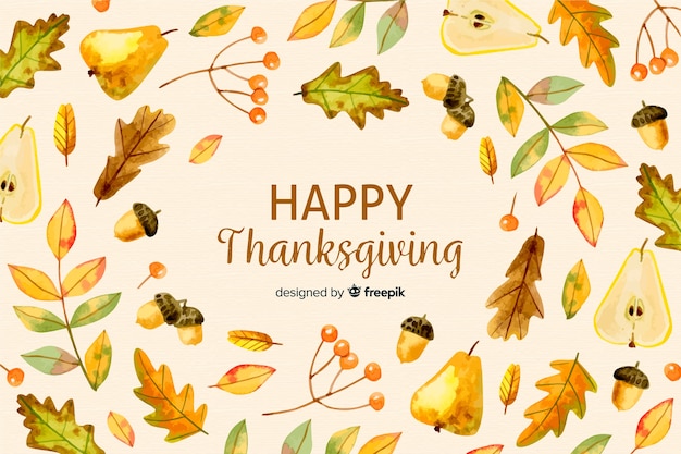 Free vector watercolor thanksgiving background