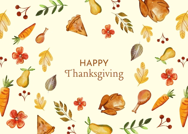 Free vector watercolor thanksgiving background