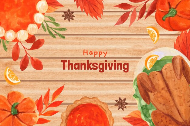 Free vector watercolor thanksgiving background