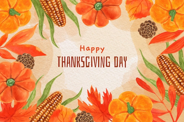 Watercolor thanksgiving background