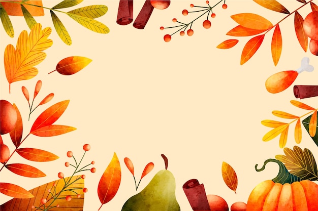 Free vector watercolor thanksgiving background