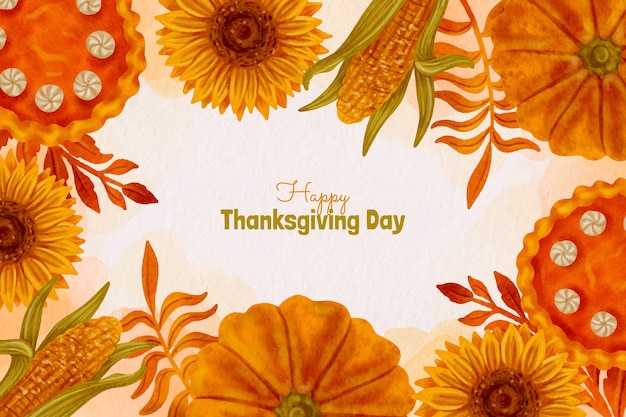 Watercolor thanksgiving background