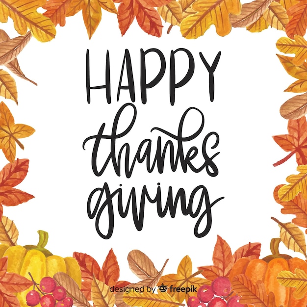 Free vector watercolor thanksgiving day background