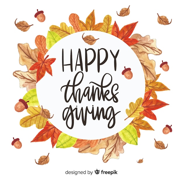 Free vector watercolor thanksgiving day background