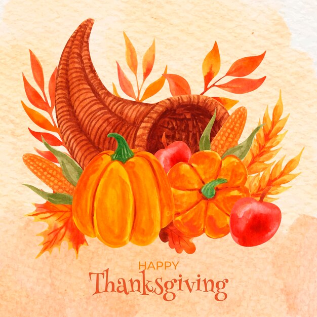 Watercolor thanksgiving illustration