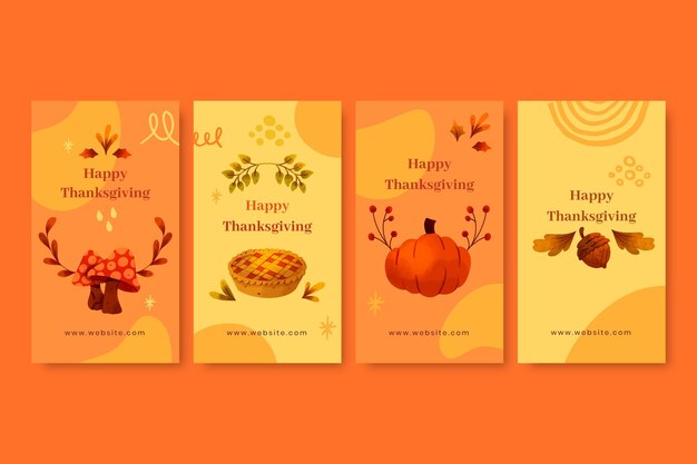 watercolor thanksgiving instagram stories collection