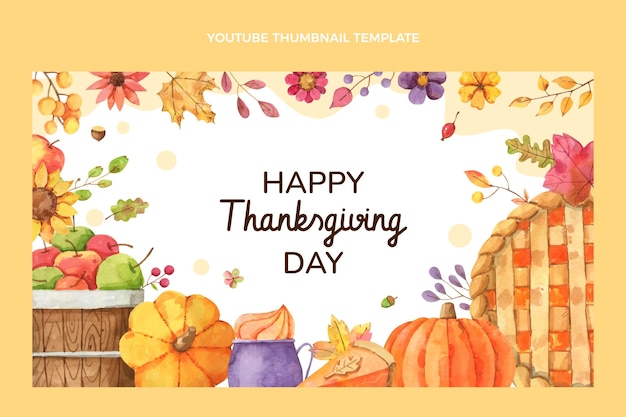 Watercolor thanksgiving youtube thumbnail