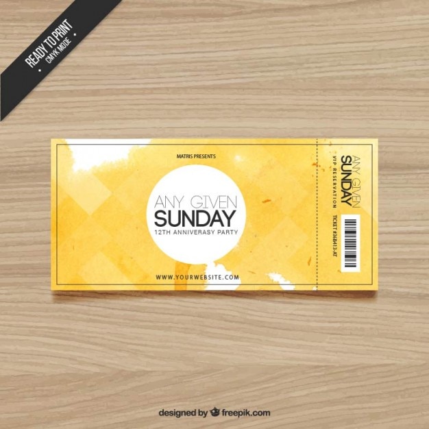 Watercolor ticket