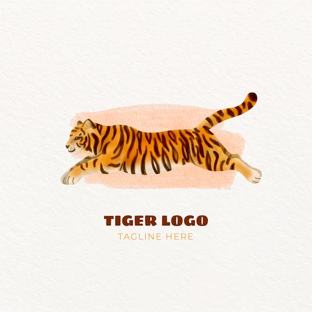 Free vector watercolor tiger logo design