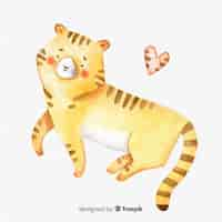 Free vector watercolor tiger