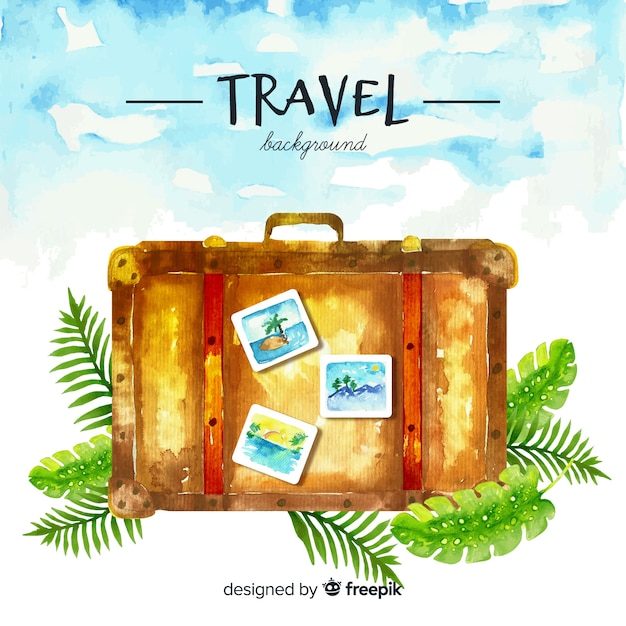 Free vector watercolor travel background