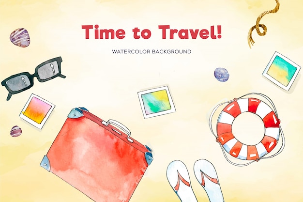 Watercolor travel background