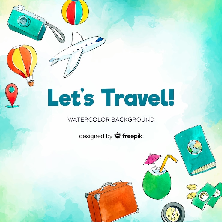 Free Vector watercolor travel background