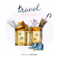 Free vector watercolor travel background