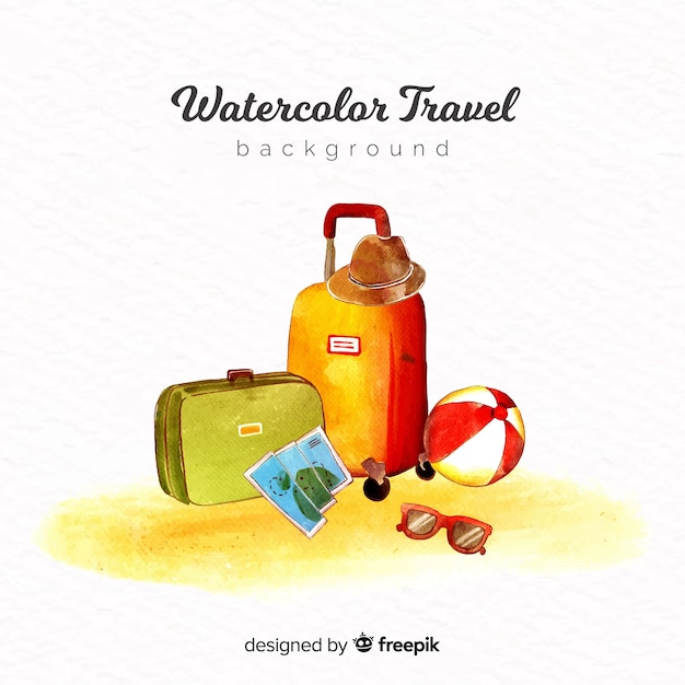 Free vector watercolor travel background