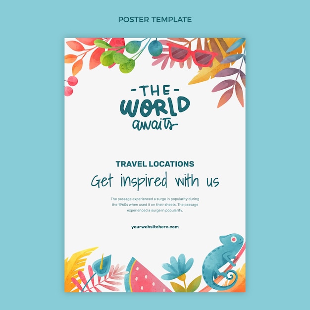 Free vector watercolor travel poster